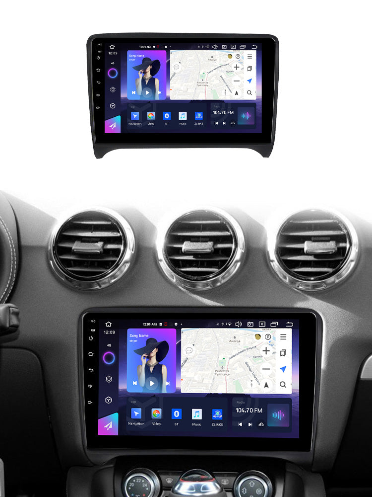 NaviFly NF Series Android 14 8G+256G 2K QLED screen CarPlay Auto DSP RDS 4GLte WIFI For Audi TT 2006-2012 9inch