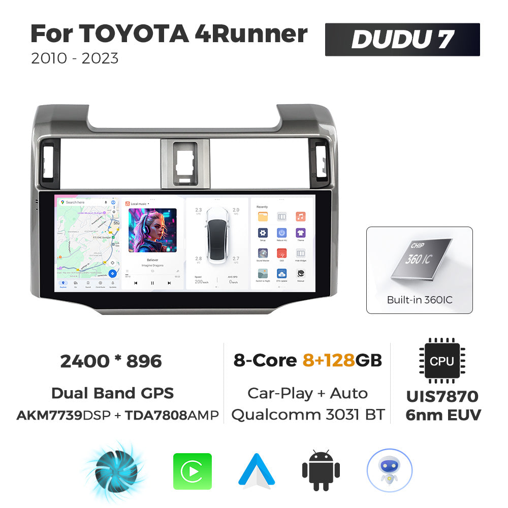 Navifly DUDU7 8core Car Audio Radio 12G+512G 12.3inch Multimedia Player 2k Screen Navigation Car-play Auto for TOYOTA 4Runner 2010-2023