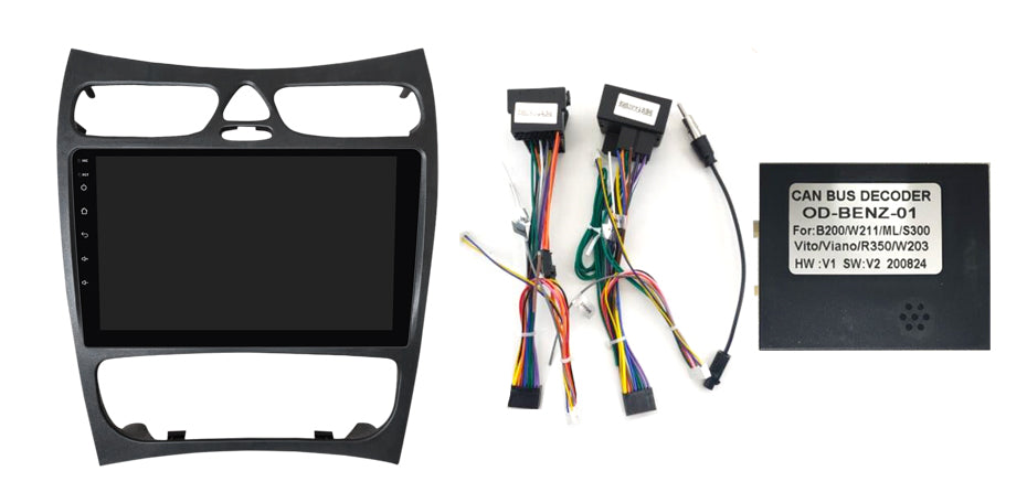 NaviFly NF Series Android 14 8G+256G 2K QLED screen CarPlay Auto DSP RDS 4GLte WIFI For Benz CLK 2002-2005 9inch