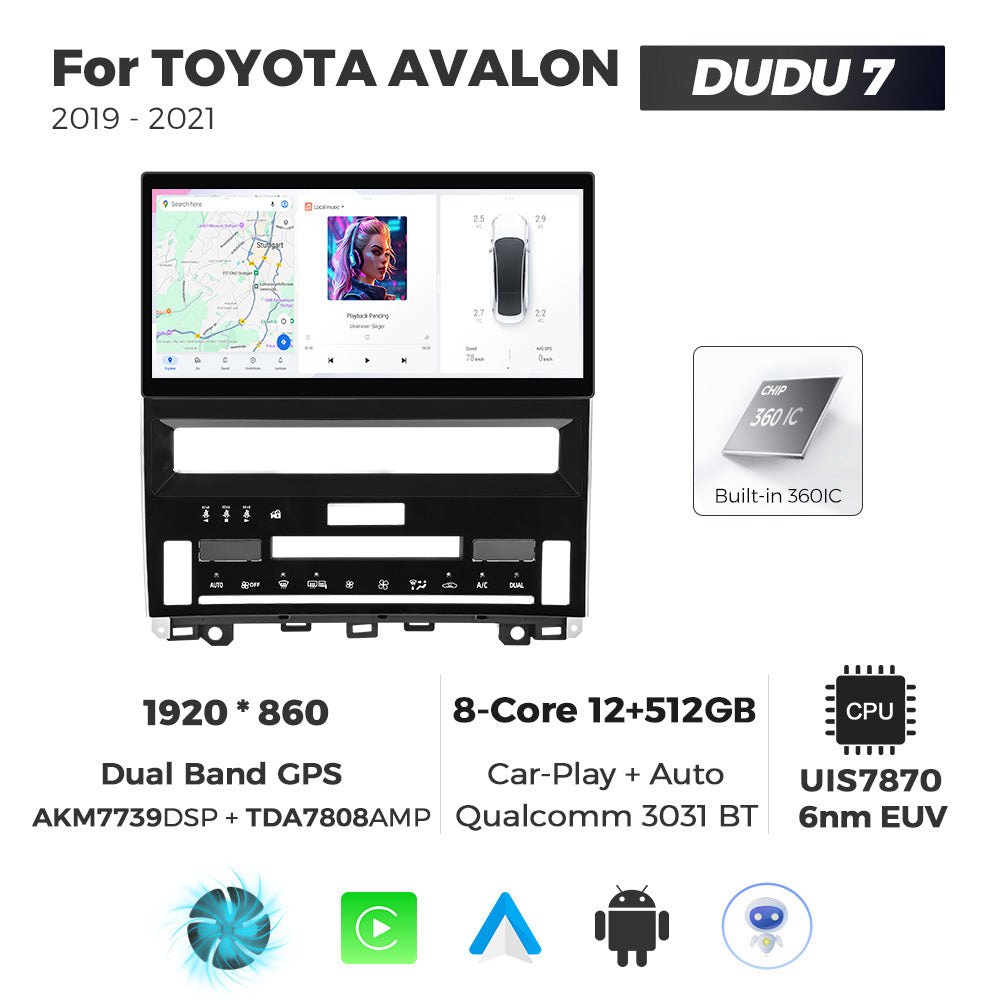 Navifly DUDU7 8core Car Audio Radio 12G+512G 12inch Multimedia Player 2k Screen Navigation Car-play Auto for TOYOTA AVALON 2019-2021
