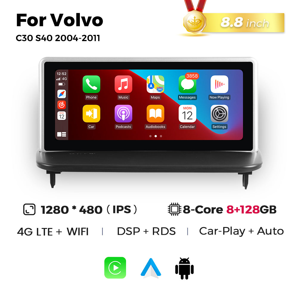 Navifly MNB 8G+128G 8.8inch Car Stereo Radio DVD Player Autoradios Android Wifi GPS DSP FM 4G for Volvo C30 S40 2004-2011