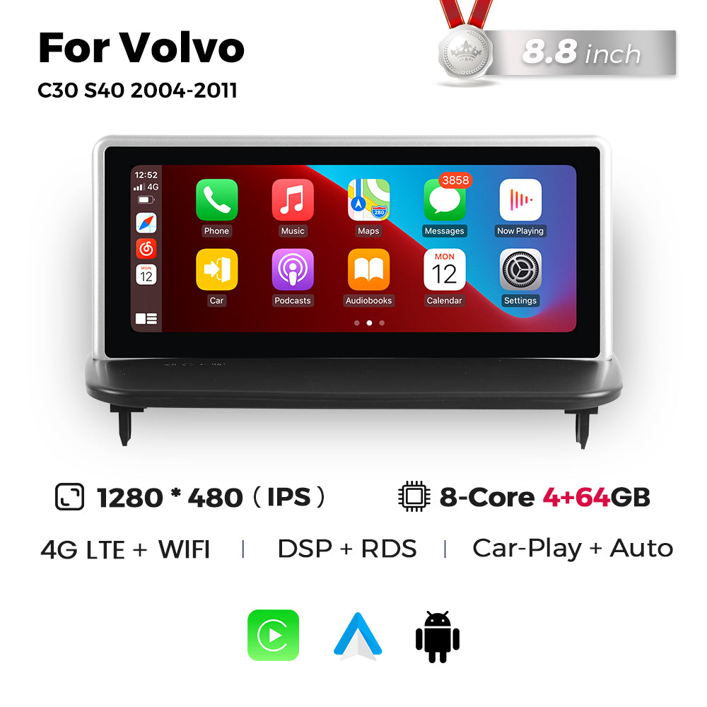 Navifly MNB 8G+128G 8.8inch Car Stereo Radio DVD Player Autoradios Android Wifi GPS DSP FM 4G for Volvo C30 S40 2004-2011