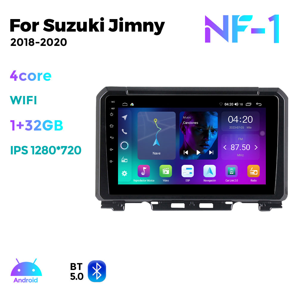 NaviFly NF Series Android 14 8G+256G 2K QLED screen CarPlay Auto DSP RDS 4GLte WIFI For Suzuki Jimny 2018-2020 9inch