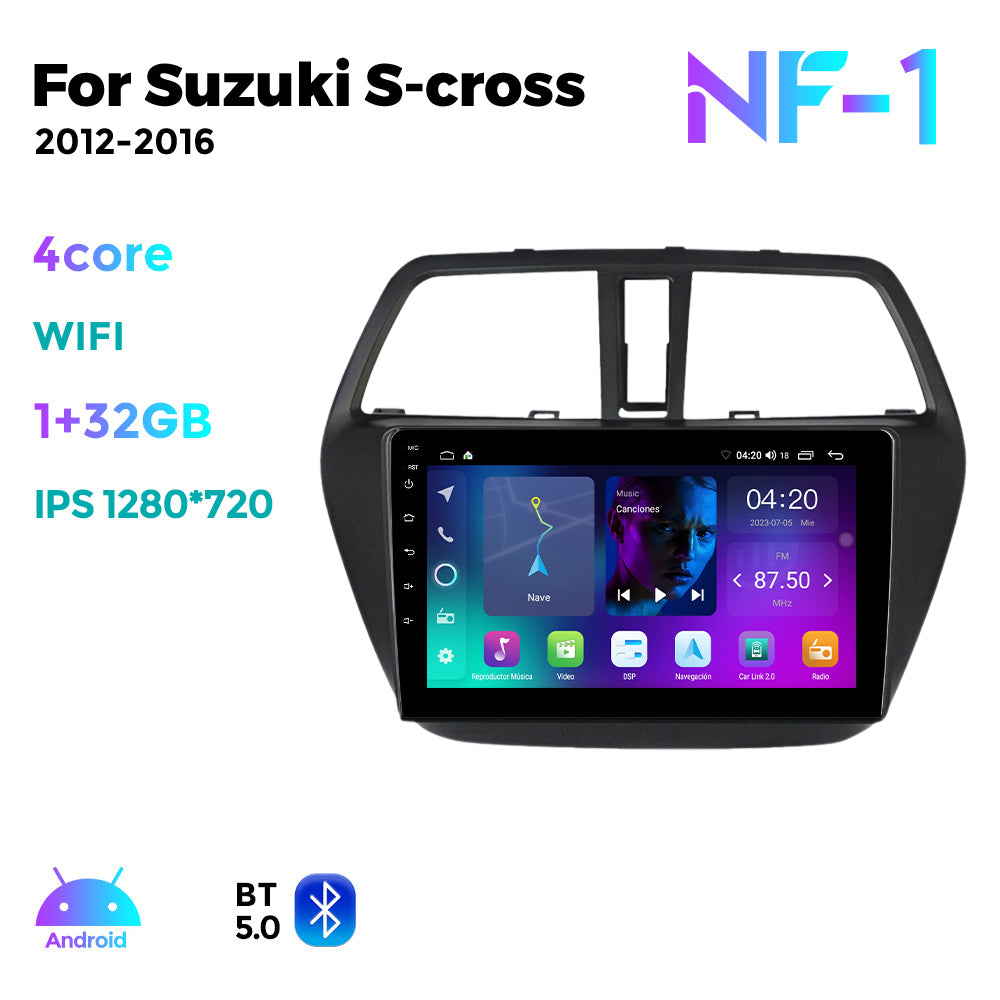 NaviFly NF Series Android 14 8G+256G 2K QLED screen CarPlay Auto DSP RDS 4GLte WIFI For Suzuki S-cross 2012-2016 9inch