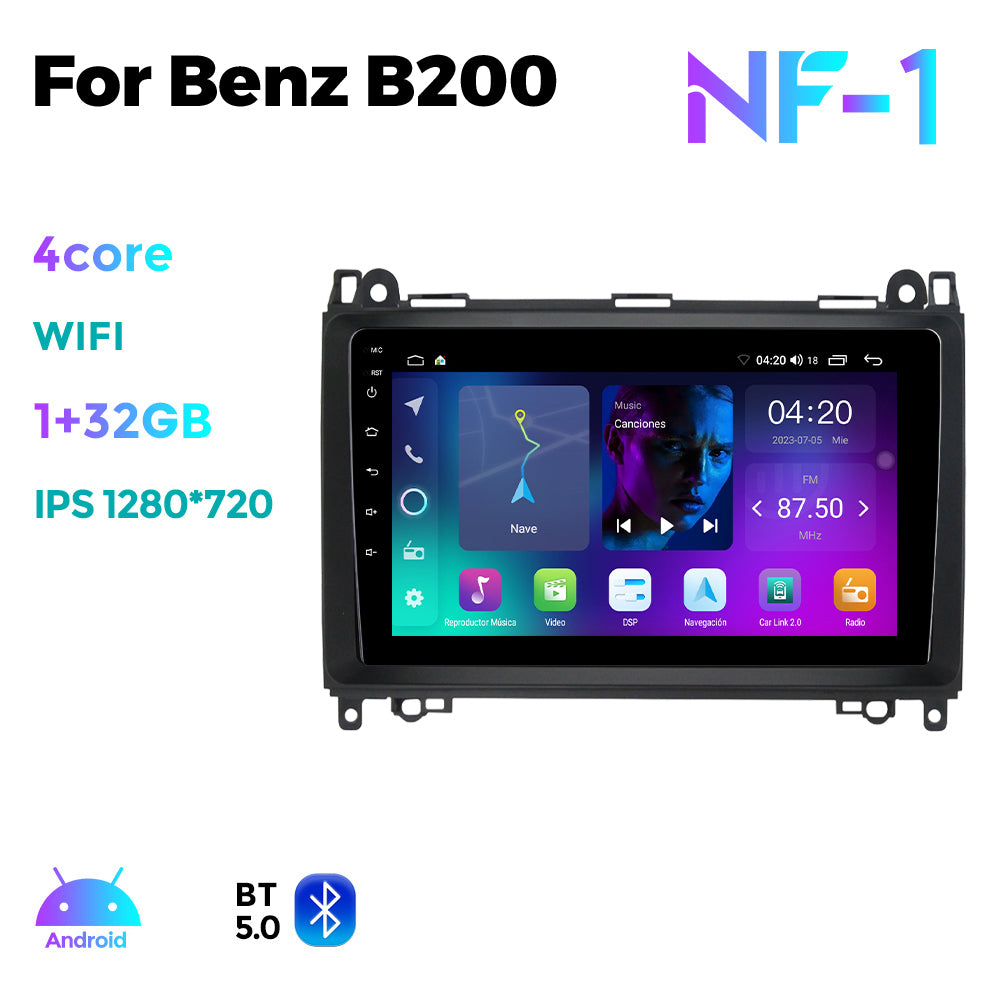 NaviFly NF Series Android 14 8G+256G 2K QLED screen CarPlay Auto DSP RDS 4GLte WIFI For Mercedes Benz B200 9.5Inch