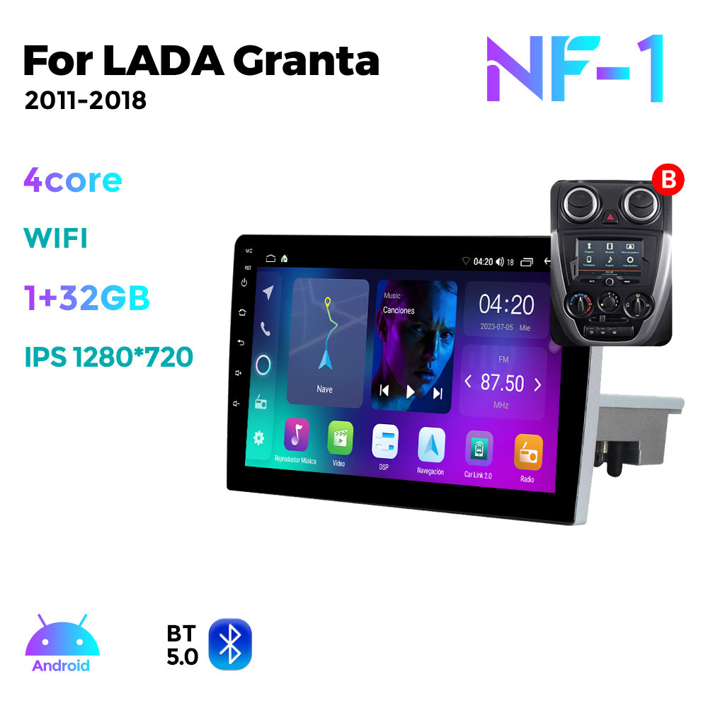 NaviFly NF Series Android 14 8G+256G 2K QLED screen CarPlay Auto DSP RDS 4GLte WIFI For LADA Granta 2011-2018 9inch