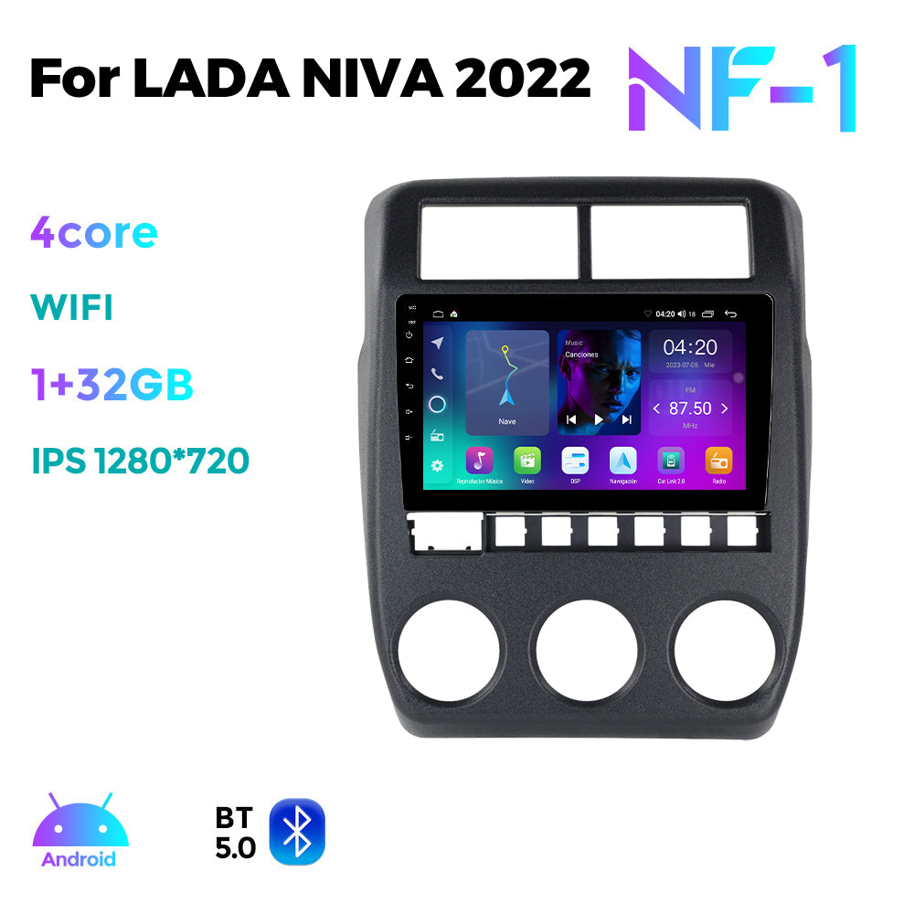 NaviFly NF Series Android 14 8G+256G 2K QLED screen CarPlay Auto DSP RDS 4GLte WIFI For LADA NIVA 2022 10inch