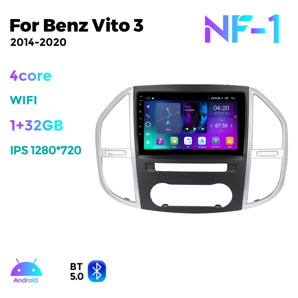 NaviFly NF Series Android 14 8G+256G 2K QLED screen CarPlay Auto DSP RDS 4GLte WIFI For Mercedes Benz Vito3 W44 2014-2020 10.36Inch