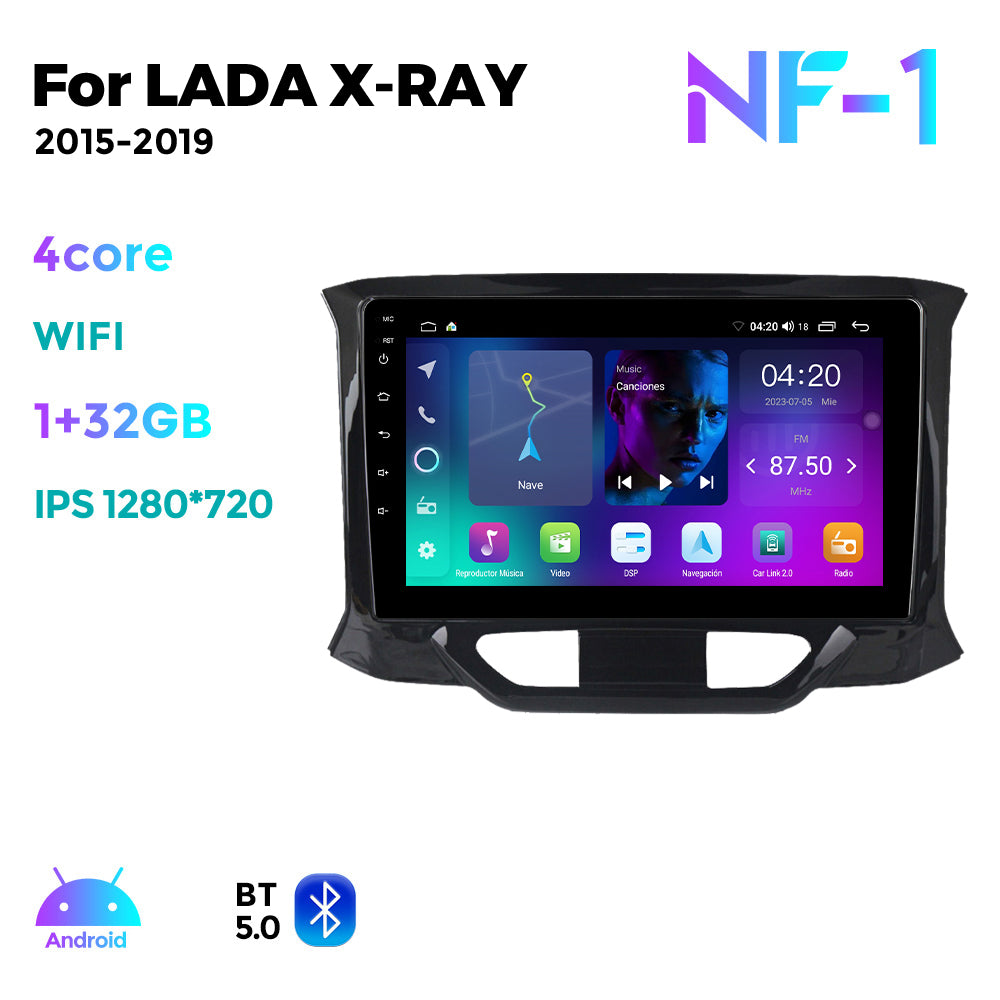 NaviFly NF Series Android 14 8G+256G 2K QLED screen CarPlay Auto DSP RDS 4GLte WIFI For LADA X-RAY 2015-2019 9inch