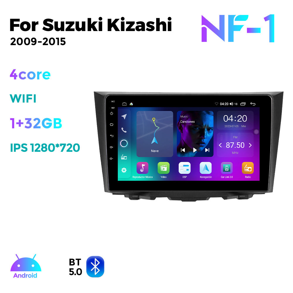 NaviFly NF Series Android 14 8G+256G 2K QLED screen CarPlay Auto DSP RDS 4GLte WIFI For Suzuki Kizashi 2009-2015 9inch