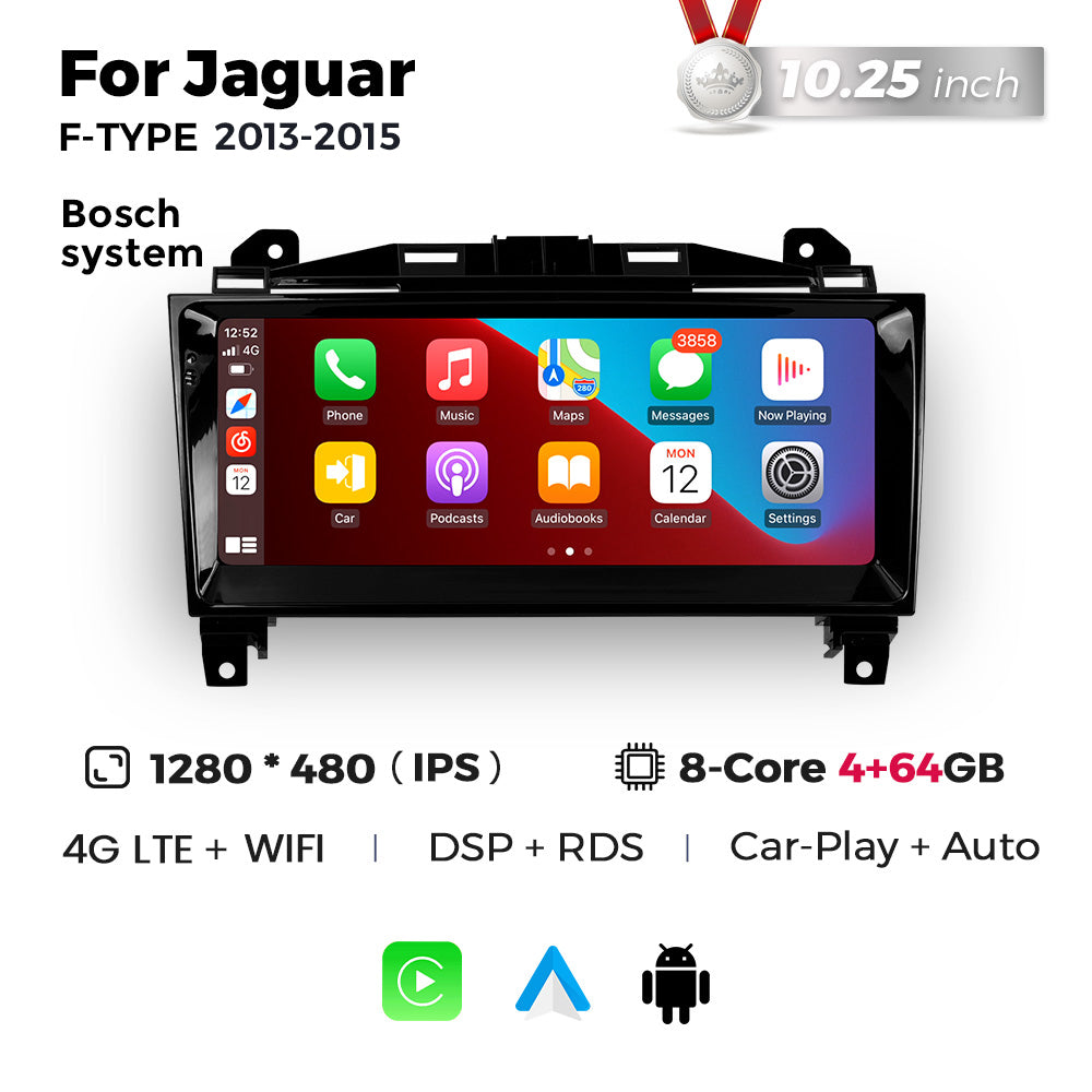 Navifly MNB 8G+128G 10.25 inch Car Stereo Radio DVD Player Autoradios Android Wifi GPS DSP FM 4G for Jaguar F-TYPE 2013-2018 Car-pay Auto