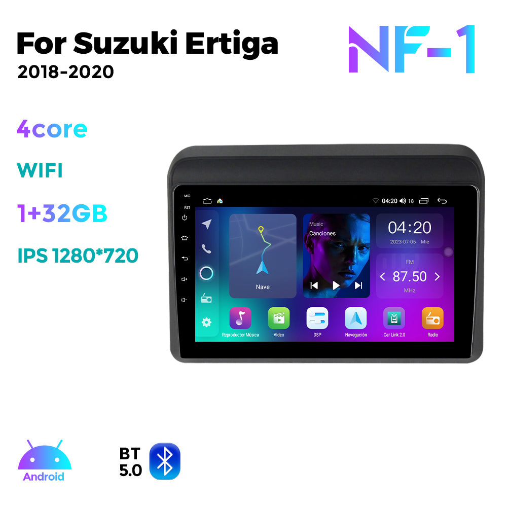 NaviFly NF Series Android 14 8G+256G 2K QLED screen CarPlay Auto DSP RDS 4GLte WIFI For Suzuki Ertiga 2018-2020 9inch