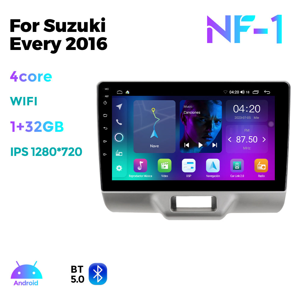 NaviFly NF Series Android 14 8G+256G 2K QLED screen CarPlay Auto DSP RDS 4GLte WIFI For Suzuki Every 2016 9inch