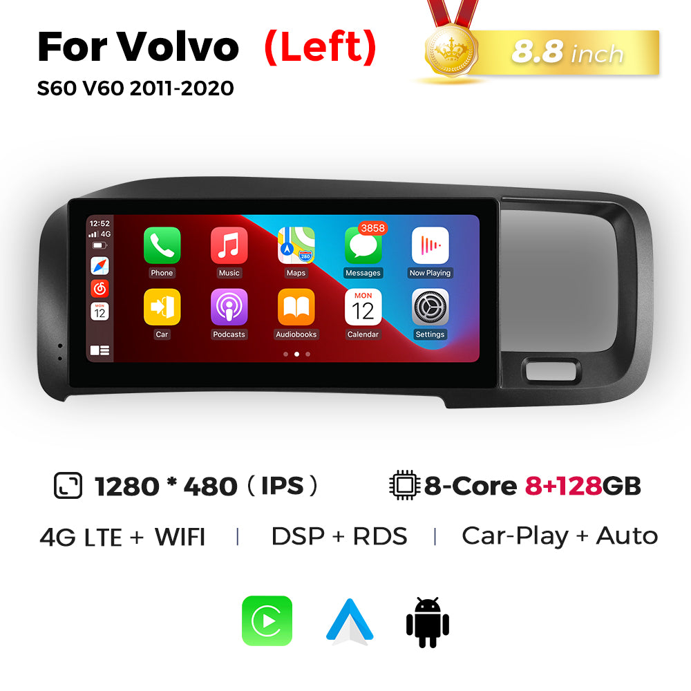 Navifly MNB 8G+128G 8.8inch Car Stereo Radio DVD Player Autoradios Android Wifi GPS DSP FM 4G for Volvo S60 V60 2011-2020 Car-pay Auto