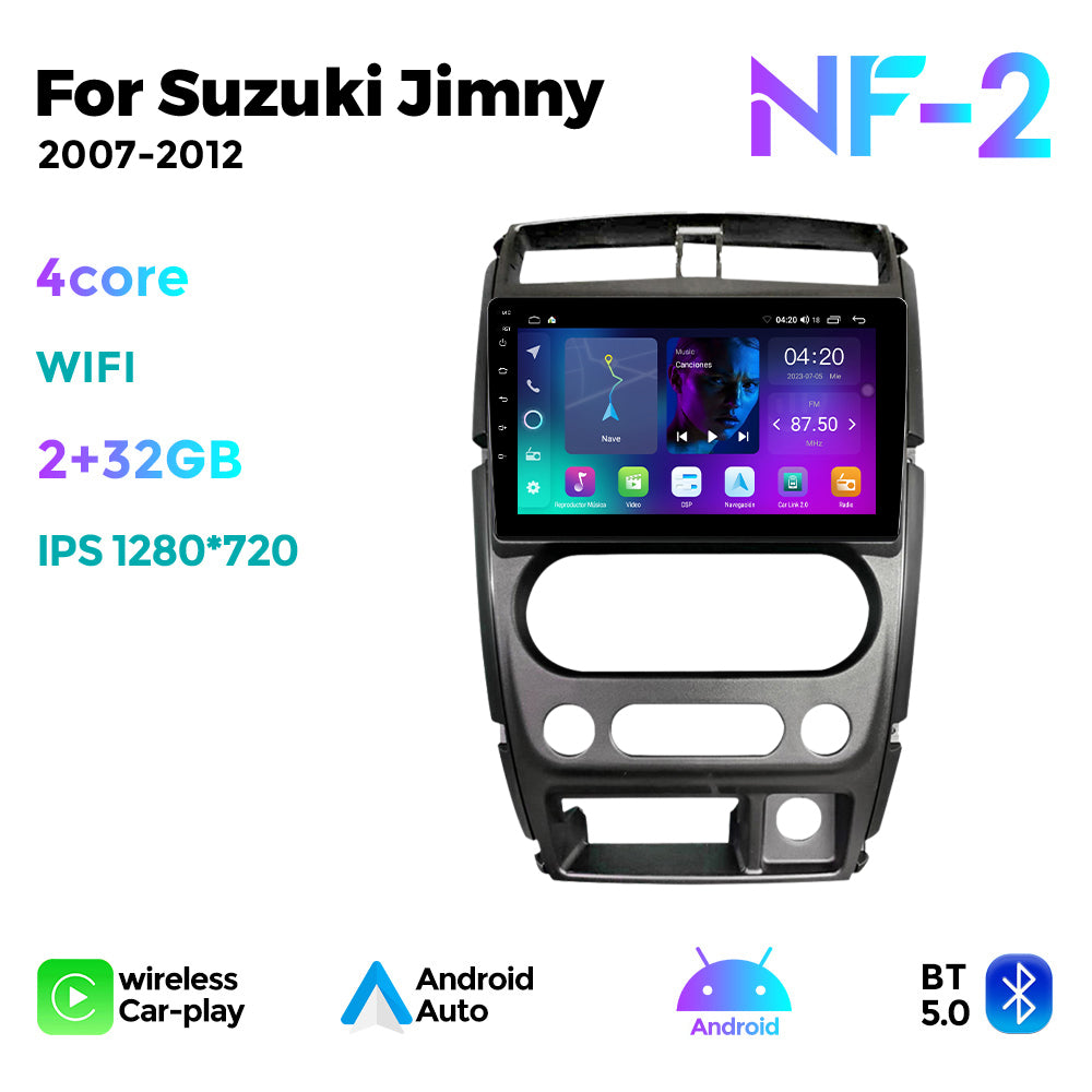 NaviFly NF Series Android 14 8G+256G 2K QLED screen CarPlay Auto DSP RDS 4GLte WIFI For Suzuki Jimny 2007-2012 9inch