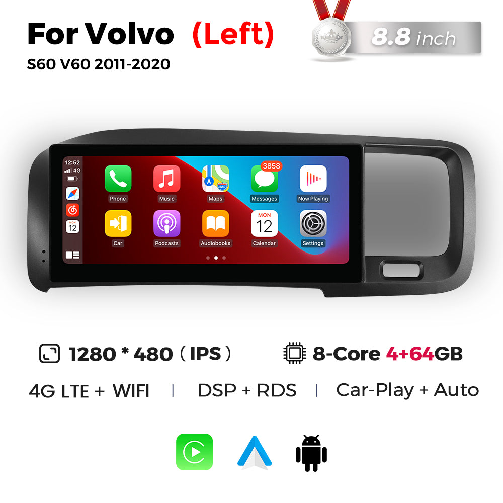 Navifly MNB 8G+128G 8.8inch Car Stereo Radio DVD Player Autoradios Android Wifi GPS DSP FM 4G for Volvo S60 V60 2011-2020 Car-pay Auto