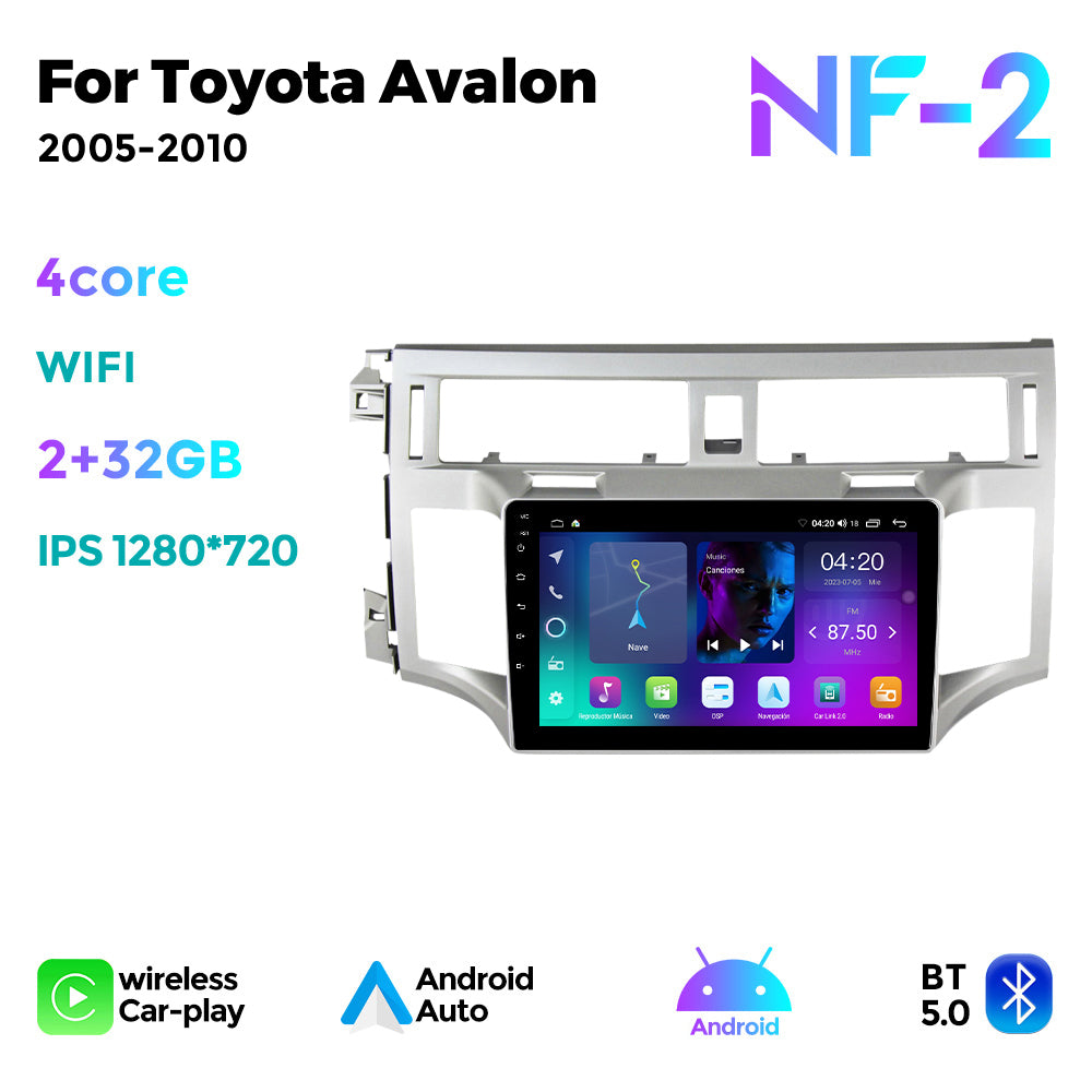 NaviFly NF Series Android 14 8G+256G 2K QLED screen CarPlay Auto DSP RDS 4GLte WIFI For Toyota Avalon 2005-2010 9inch