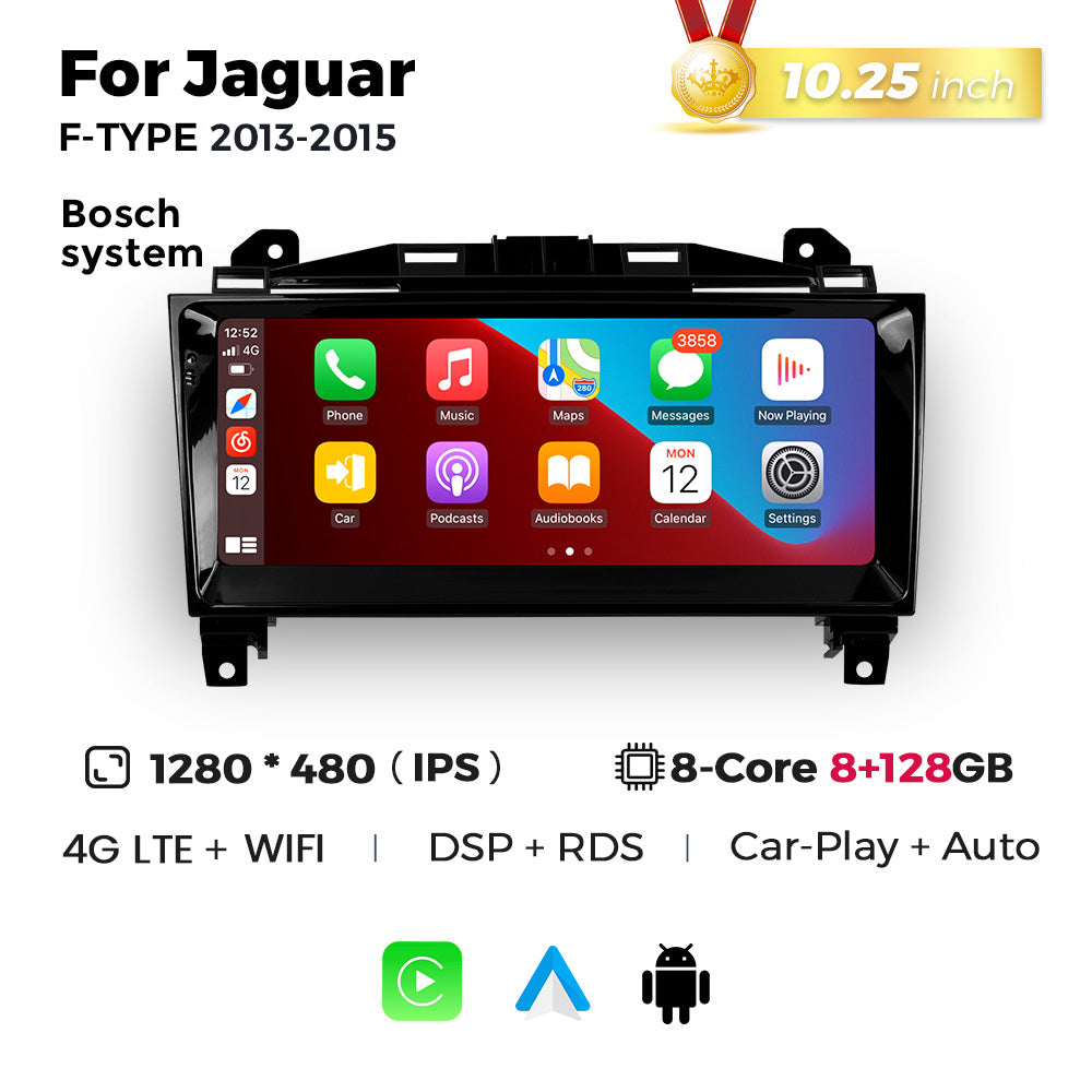 Navifly MNB 8G+128G 10.25 inch Car Stereo Radio DVD Player Autoradios Android Wifi GPS DSP FM 4G for Jaguar F-TYPE 2013-2018 Car-pay Auto