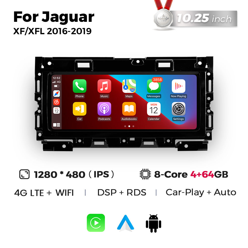 Navifly MNB 8G+128G 10.25inch Car Stereo Radio DVD Player Autoradios Android Wifi GPS DSP FM 4G for Jaguar XF XFL 2016-2019 Car-pay Auto