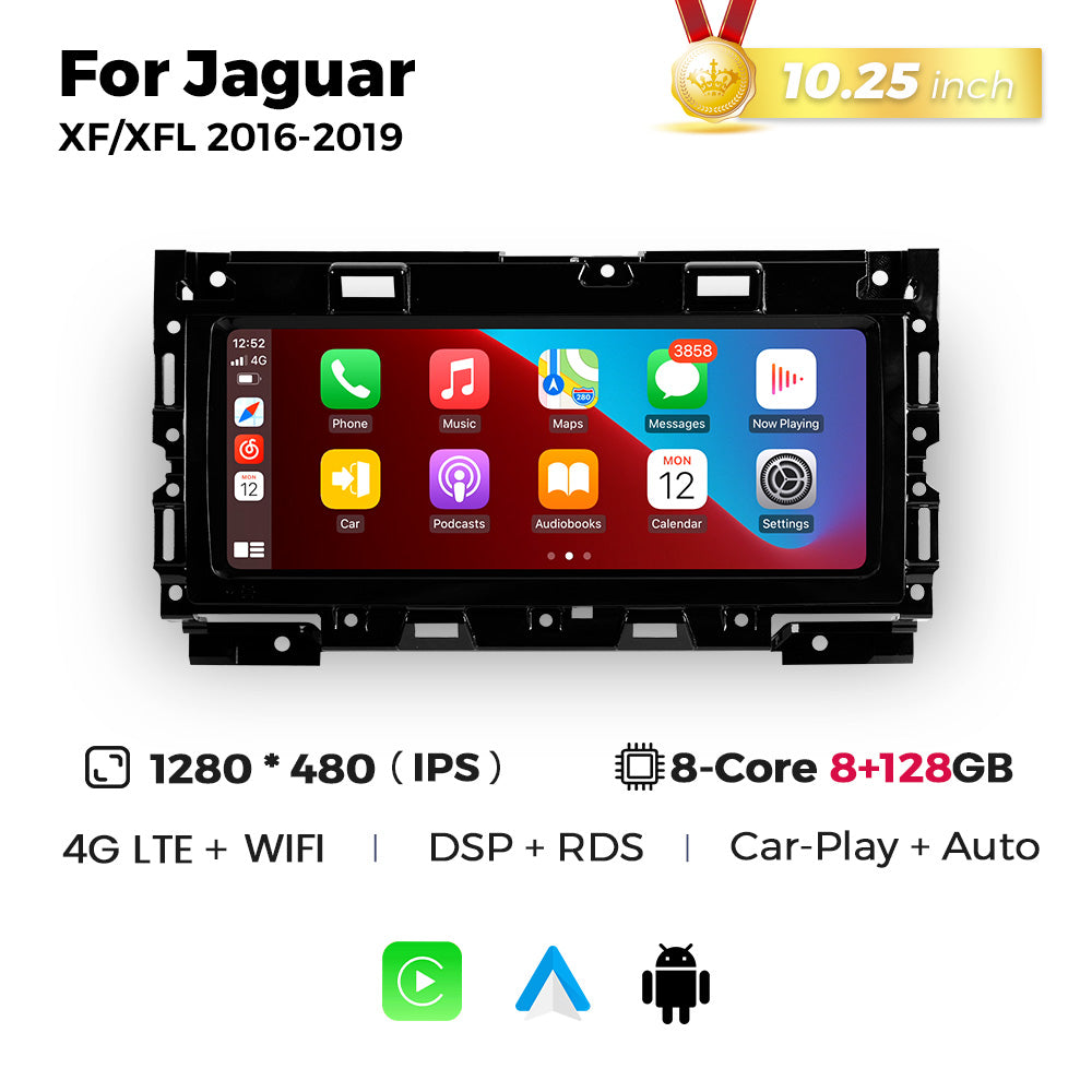 Navifly MNB 8G+128G 10.25inch Car Stereo Radio DVD Player Autoradios Android Wifi GPS DSP FM 4G for Jaguar XF XFL 2016-2019 Car-pay Auto