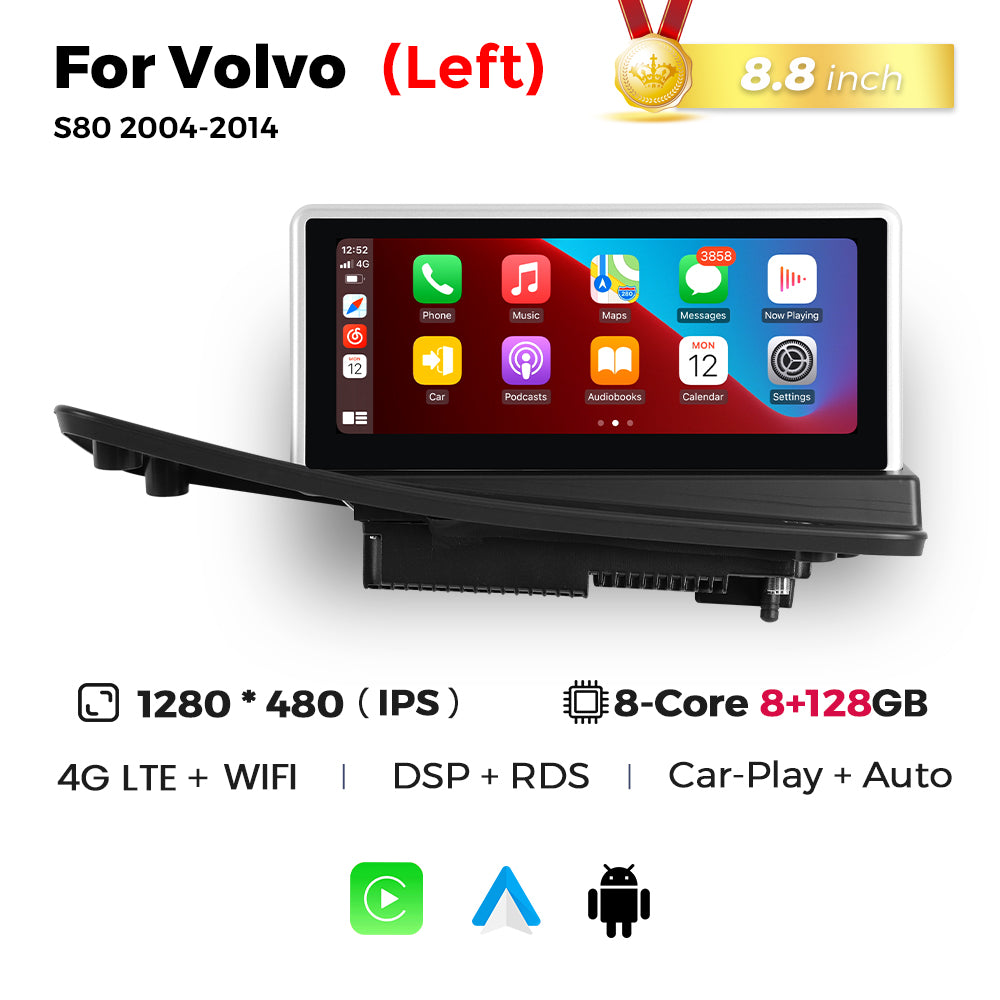 Navifly MNB 8G+128G 8.8inch Car Stereo Radio DVD Player Autoradios Android Wifi GPS DSP FM 4G for Volvo S80 2004-2014 Car-pay Auto