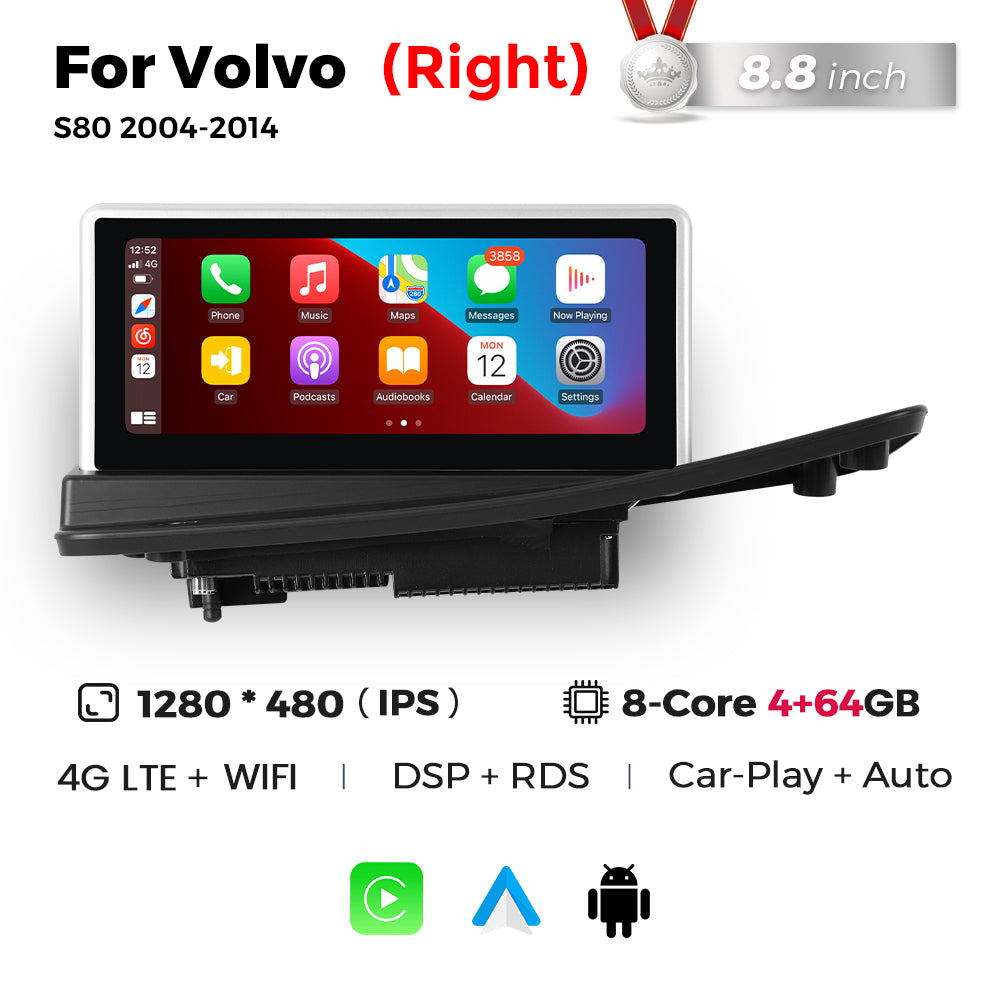 Navifly MNB 8G+128G 8.8inch Car Stereo Radio DVD Player Autoradios Android Wifi GPS DSP FM 4G for Volvo S80 2004-2014 Car-pay Auto