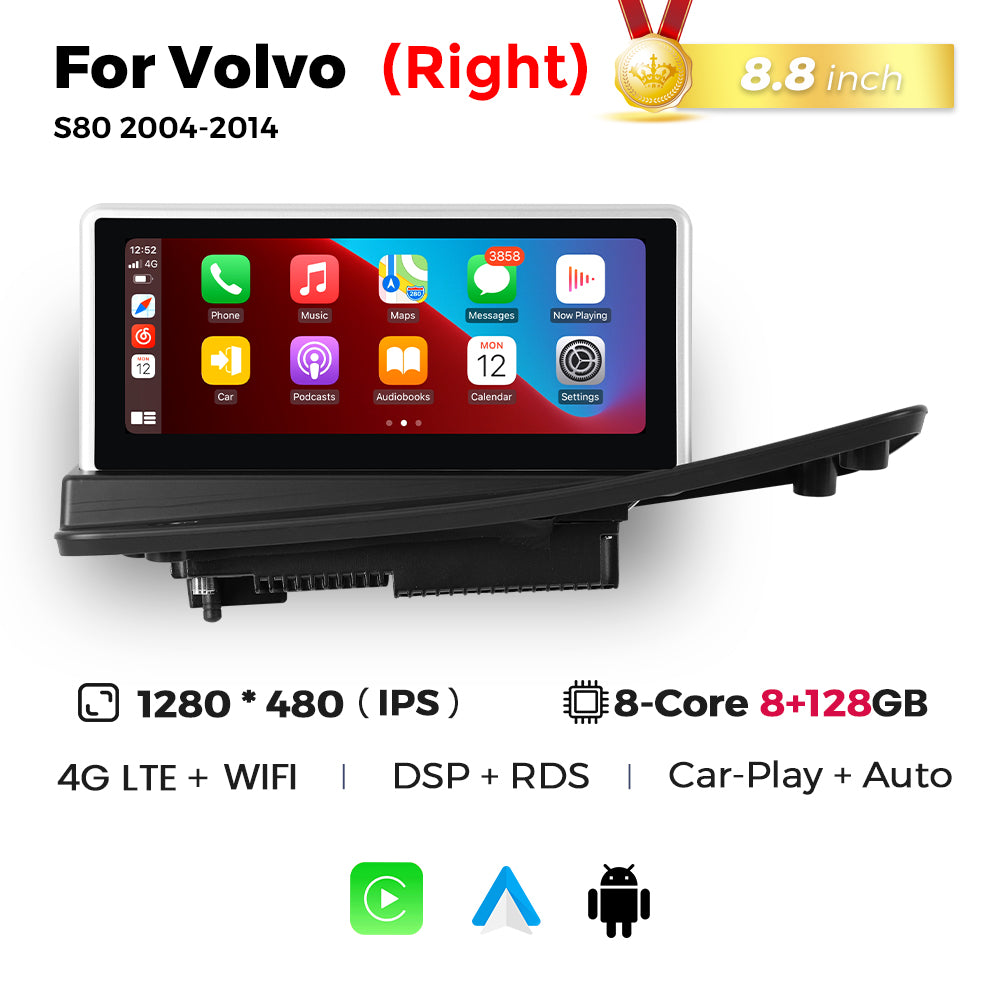 Navifly MNB 8G+128G 8.8inch Car Stereo Radio DVD Player Autoradios Android Wifi GPS DSP FM 4G for Volvo S80 2004-2014 Car-pay Auto