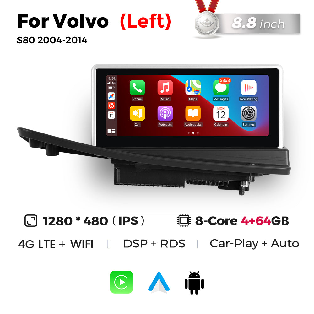 Navifly MNB 8G+128G 8.8inch Car Stereo Radio DVD Player Autoradios Android Wifi GPS DSP FM 4G for Volvo S80 2004-2014 Car-pay Auto