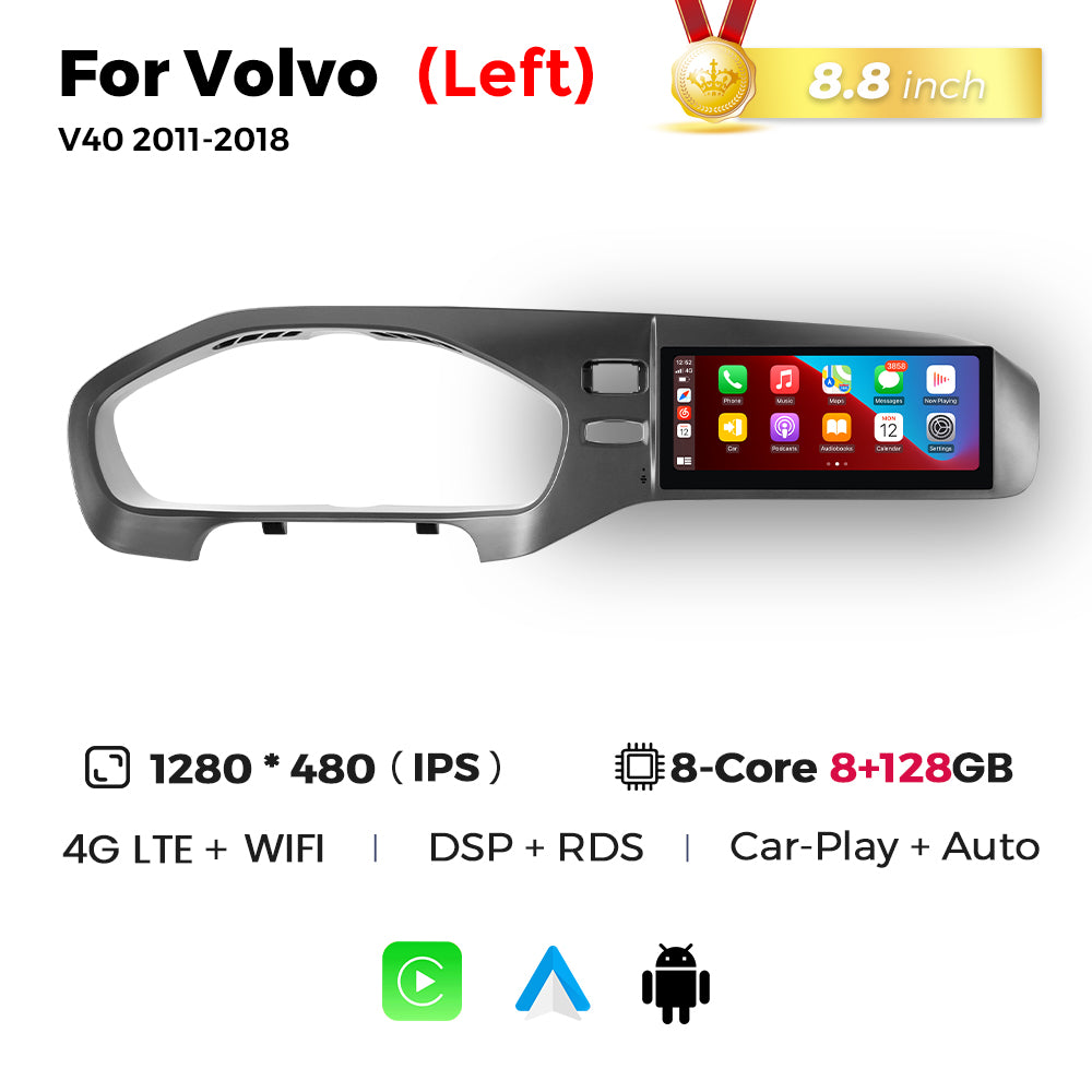 Navifly MNB 8G+128G 8.8inch Dual System Touch Screen Android Car Radio for Volvo V40 2011 2018 Auto GPS Navigation Stereo Receiver Video