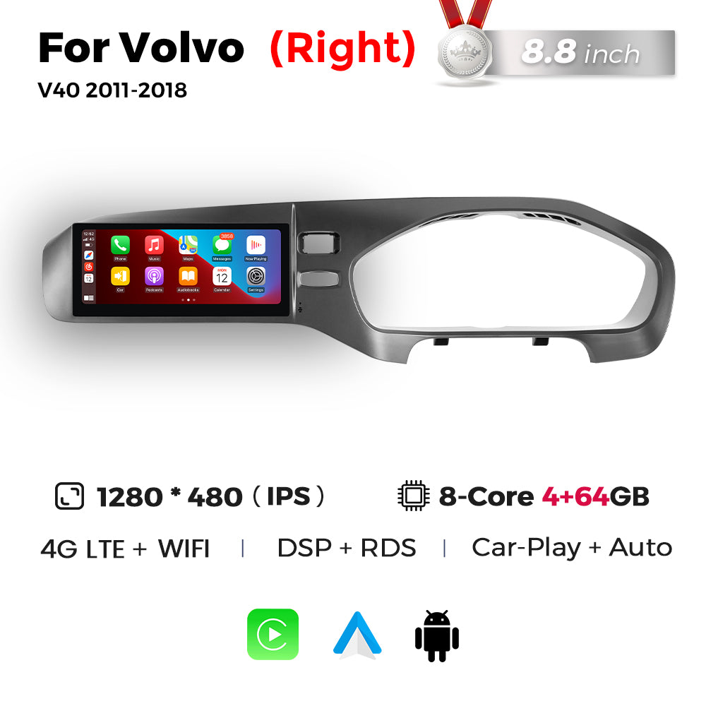 Navifly MNB 8G+128G 8.8inch Dual System Touch Screen Android Car Radio for Volvo V40 2011 2018 Auto GPS Navigation Stereo Receiver Video
