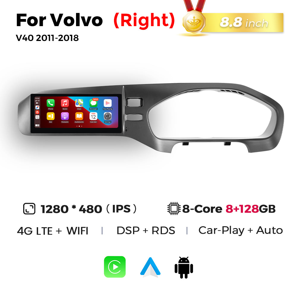 Navifly MNB 8G+128G 8.8inch Dual System Touch Screen Android Car Radio for Volvo V40 2011 2018 Auto GPS Navigation Stereo Receiver Video