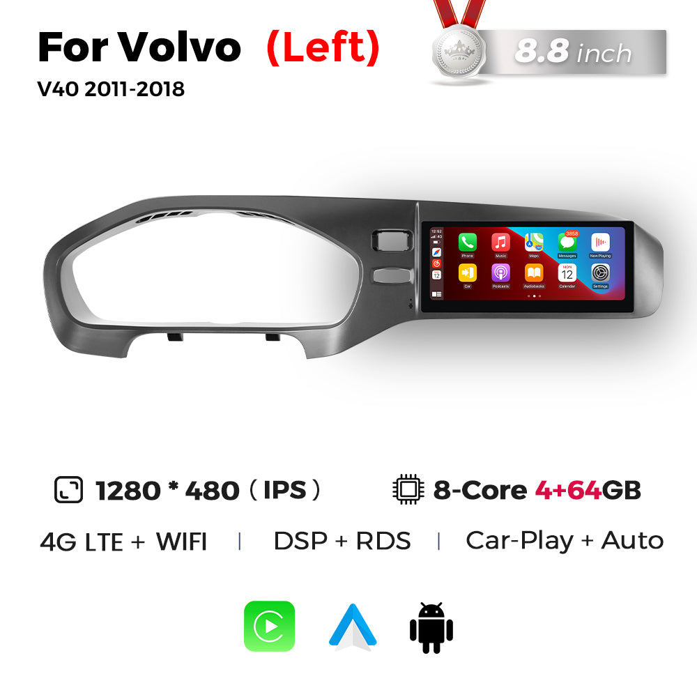Navifly MNB 8G+128G 8.8inch Dual System Touch Screen Android Car Radio for Volvo V40 2011 2018 Auto GPS Navigation Stereo Receiver Video