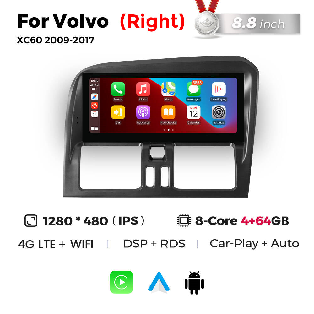 Navifly MNB 8G+128G 8.8inch Car Stereo Radio DVD Player Autoradios Android Wifi GPS DSP FM 4G for Volvo XC60 2009-2017