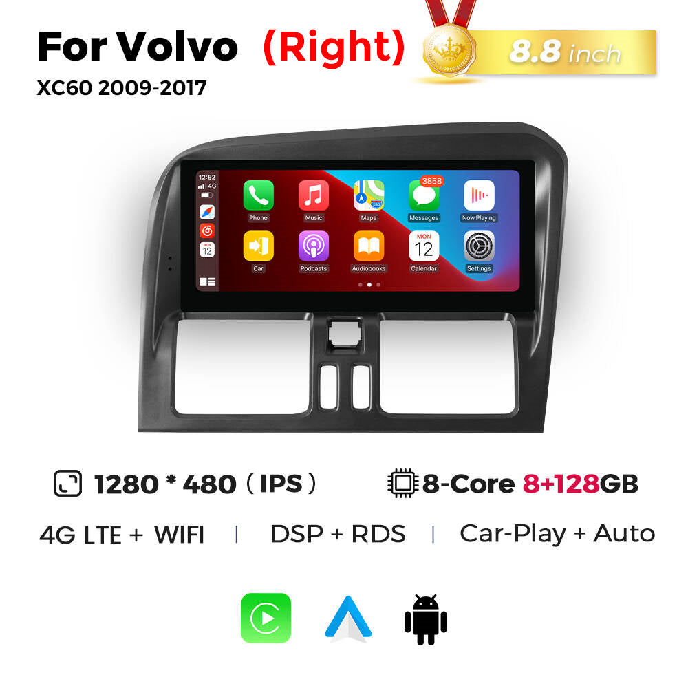 Navifly MNB 8G+128G 8.8inch Car Stereo Radio DVD Player Autoradios Android Wifi GPS DSP FM 4G for Volvo XC60 2009-2017