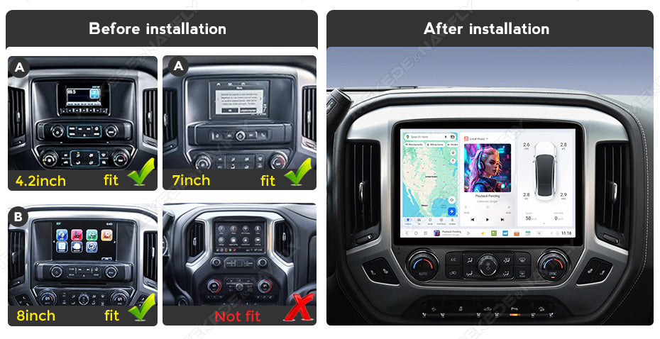 Navifly DUDU7 8core Car Audio Radio 12G+512G 12inch Multimedia Player 2k Screen Navigation Car-play Auto for SILVERADO GMC SIERRA 2014-2020