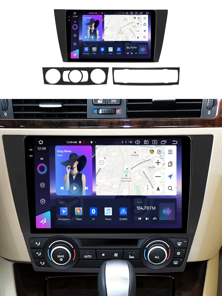 NaviFly NF Series Android 14 8G+256G 2K QLED screen CarPlay Auto DSP RDS 4GLte WIFI For BMW E90 9inch