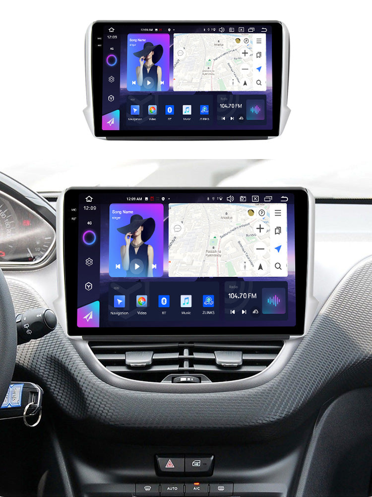 NaviFly NF Series Android 14 8G+256G 2K QLED screen CarPlay Auto DSP RDS 4GLte WIFI For Peugeot 2008 2013-2020 10inch