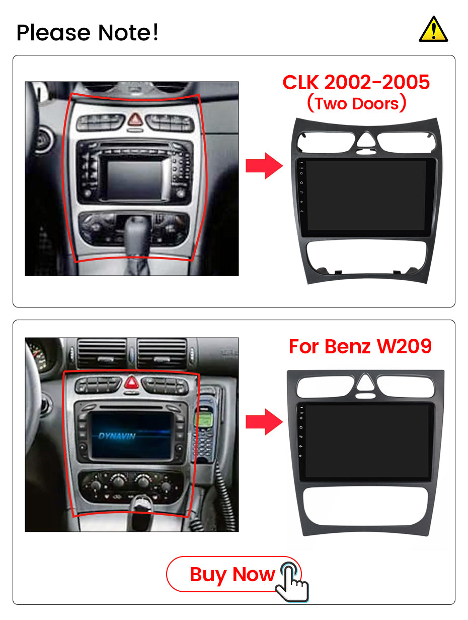 NaviFly NF Series Android 14 8G+256G 2K QLED screen CarPlay Auto DSP RDS 4GLte WIFI For Benz CLK 2002-2005 9inch